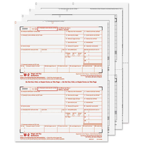 W-2 Laser Set 4-part