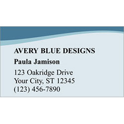 Avery Blue Business Cards