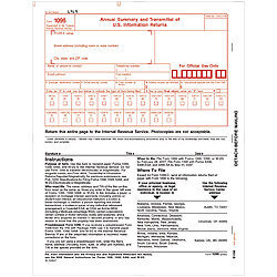 1096 Annual Summary & Transmittal Cut Sheet
