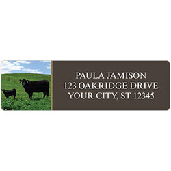 Black Angus Cows Address Labels